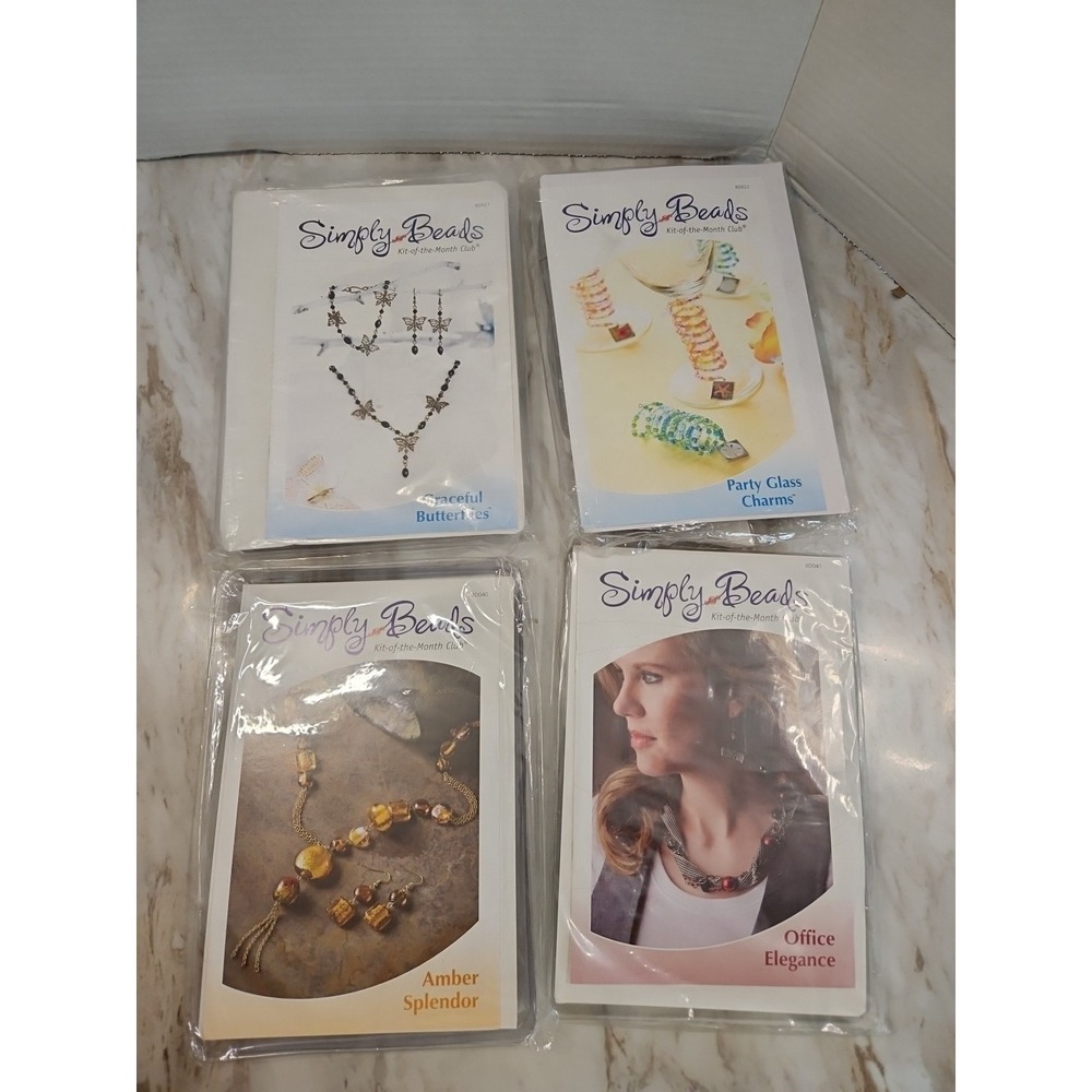 Lot 4 Simply Beads Kit of the Month Club Jewelry Necklace Earrings New